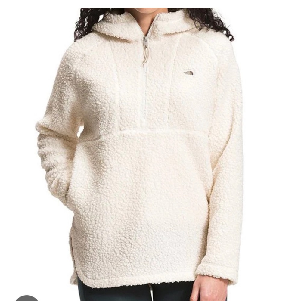 The North Face white Sherpa pullover XL